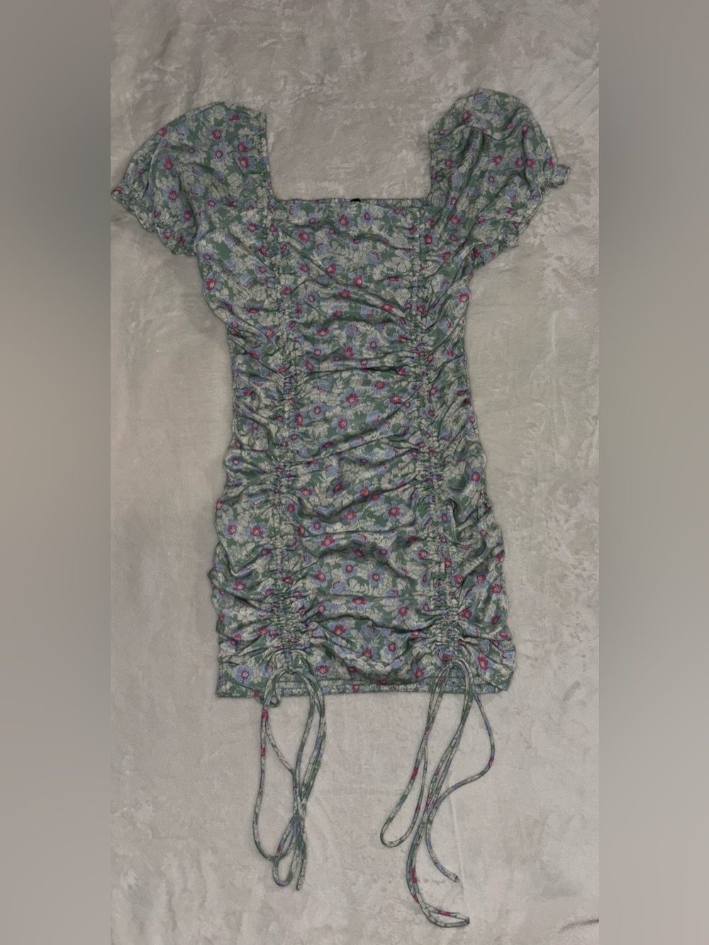 Love Tree Mint Green Floral Sundress with Pink & Lavender Blooms